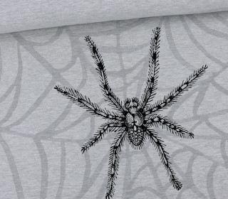 Sommersweat - Scary Spiders - Nosferatu-Spinne - Paneel - Halloween - Grau Meliert - abby and me