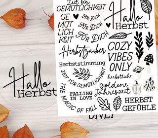 Rub-On Sticker - Herbst - Cozy Vibes Only - perfekt für Acrylplatten - Tante Henni Rubon - vielfältig nutzbar