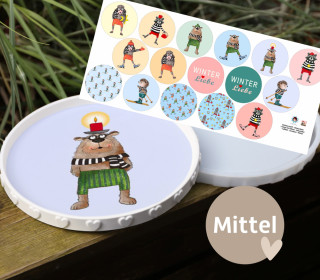 Outdoorstoff - Winterliebe - Inlays für Silikon - Dekoteller - Tablett - Mittel - ela ideen - abby and amy