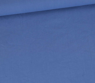 Baumwolle - Webware - Washed - Uni - Jeansblau