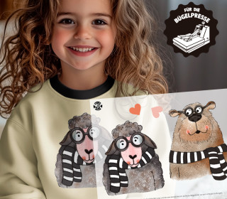 Onkel Bo's Bügelbilder - DIN A4 - fröhliche Tierfreunde - Schaf/Bär - BIG - ela ideen