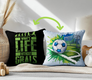 Genähtes Kissen inkl. Inlet - Fußball - What's Life Without Goals - Mein Hanseherz