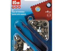 24 Ösen mit Scheiben - Eyelets - 8mm - Prym - Bronze