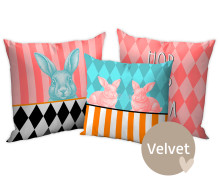Kissenstoff - DIY - Kissen-Set - Chicke Ostern - Velvet - Lausemia Design Studio - abby and amy
