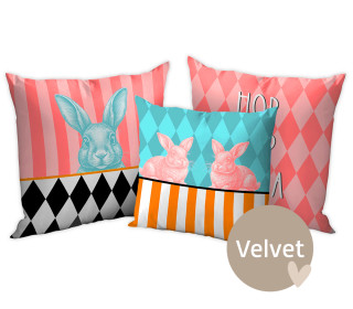 Kissenstoff - DIY - Kissen-Set - Chicke Ostern - Velvet - Lausemia Design Studio - abby and amy