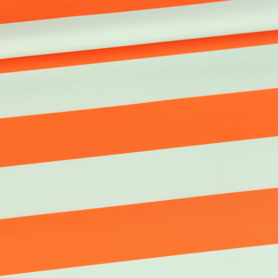 Outdoorstoff - Just Stripes! - Streifen - Mint/Orange - abby and amy