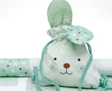 DIY-NÄHSET - Hasenturnbeutel - Osterhase - Tupfen - Ostern - Mint - abby and me