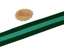 1 Meter Ripsband - Köperband - Streifen - 30mm - Dunkelgrün/Grün