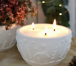 Silikon - Gießform - Dekoschale Winterlandschaft - Kerzenschale - Pflanzschale - Snowfall - vielfältig nutzbar