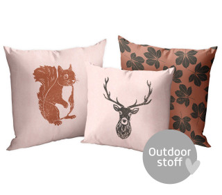 Kissenstoff - DIY - Kissen-Set - Herbstzauber - Waldtiere - Lausemia Design Studio - Outdoorstoff - abby and amy
