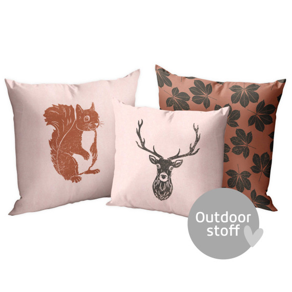 Kissenstoff - DIY - Kissen-Set - Herbstzauber - Waldtiere - Lausemia Design Studio - Outdoorstoff - abby and amy