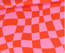 Outdoorstoff - Vibrant Valentine - Kariertes Wirrwarr - Rosa/Orangerot - abby and amy
