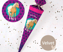 DIY-Nähset Schultüte - Pony Paris - Velvet - zum selber Nähen