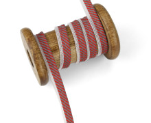 1 Meter Paspelband - 10mm - Reflex - Streifen - Dunkelrot