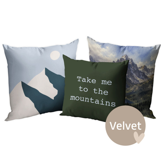 Kissenstoff - DIY - Kissen-Set - Take me to the Mountains - Velvet - abby and amy