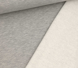 Kuschelsweat Light - Uni - Hellgrau Meliert - Sweat Angeraut 