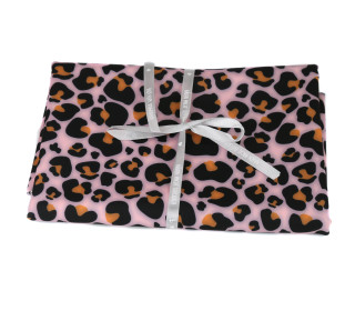 1m Zuschnitt -  Badelycra - Leo Love - Rosa/Orange - abby and me