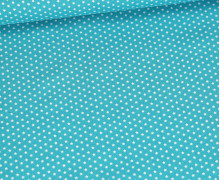 Baumwolle - Webware - Popelin - Bedruckt - Mini-Sternchen - Symmetrisch - Türkis