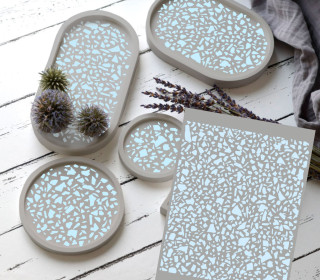 Rub-On Sticker - Terrazzo - Pastellblau - studio.mARTinchen - Tante Henni Rubon - vielfältig nutzbar
