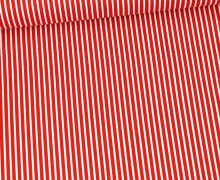 Baumwolle - Webware - Stripe - Weiß/Rot