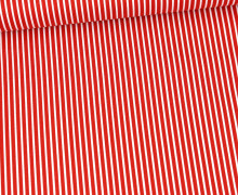 Baumwolle - Webware - Stripe - Weiß/Rot