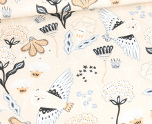 Sommersweat - Beautiful Blossom - Owls - Beige - Bio Qualität - abby and me