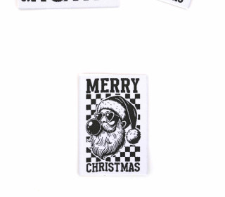 1 XXL Label - Cooler Weihnachtsmann - MERRY CHRISTMAS - Weiß