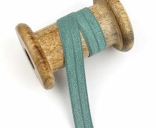 1m elastisches Schrägband  - Uni - 15mm - Altgrün