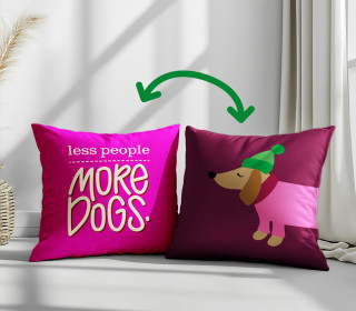 Genähtes Kissen inkl. Inlet - Wiener Dogs - Less People More Dogs - Pink - Hamburger Liebe - Mein Hanseherz