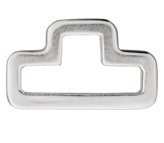 1 D-Ring - 30mm - Taschenring - Metall - Ausbuchtung - Silber