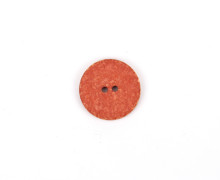 1 Baumwoll/Polyesterknopf - Rund - 25mm - 2-Loch - Recycelt - Orangerot