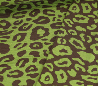 Bio-Jacquard - 2 Farb Spezial Jacquard Jersey - Safari Doubleface - Western Fairy Tales - Hamburger Liebe - Maigrün/Taupe