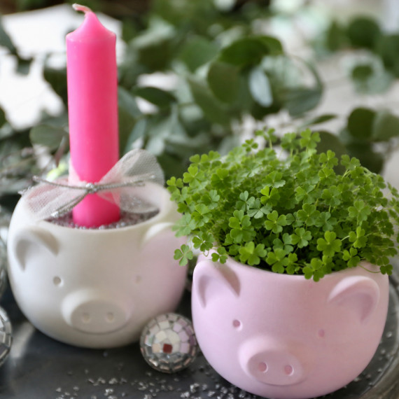 Silikon - Gießform - Glücksschwein - kleiner Pflanztopf - Kerzenschale - Silvesterdeko - Neujahr - vielfältig nutzbar