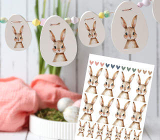 Rub-On Sticker - Delightful Bunnies - Hase - Tante Henni Rub-Ons - vielfältig nutzbar - Ostern