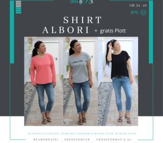 Ebook Shirt ALBORI Gr. 32-56 + gratis Plott