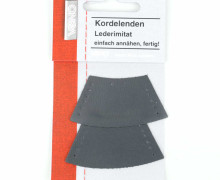 2 Kordelenden - Lederimitat - Veno - Grau