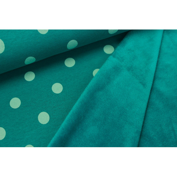 Alpen Fleece Kuschelstoff Punkte Türkis