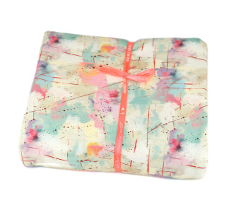 3,3m Zuschnitt - Sommersweat - Colorful Grunge - Mix - Creme - Bio Qualität - abby and me