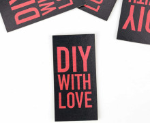 1 KUNSTLEDER LABEL - Bedruckt - Schwarz - DIY WITH LOVE