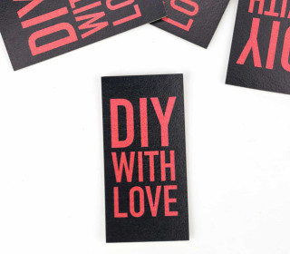 1 KUNSTLEDER LABEL - Bedruckt - Schwarz - DIY WITH LOVE