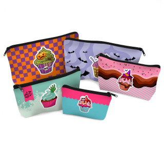 DIY-Nähset - Softshell - Fleece - 5 Wetbags - Creepy Cupcakes - Halloween - abby and amy