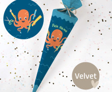 DIY-Nähset Schultüte - Tintenfisch - Kathi Bondzio - Velvet - zum selber Nähen