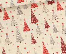 Half Panama - Baumwolle - Weihnachten - Tannenbäume - Natur