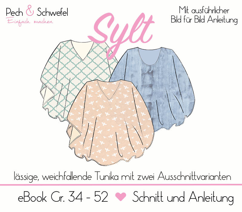 Ebook - Tunika Sylt Gr. 34 - 52 (A4 und A0) von Pech und Schwefel