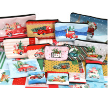 DIY-Nähset - Softshell - Fleece - 15 Stift - und Kramtaschen - Christmas Cars - abby and amy