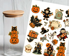 Rub-On Sticker - After Midnight - Tante Henni Rub-Ons - vielfältig nutzbar - Halloween