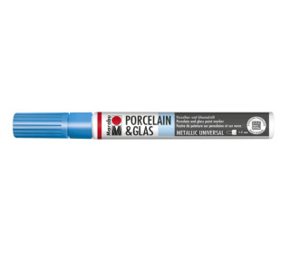 1 Porzellan- Und Glasmalstift - Universal - 1-2mm - Marabu - Metallic-Blau (Col. 752)