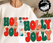 Onkel Bo's Bügelbilder - DIN A4 - Holly Jolly Vibes - Lettering - BIG - Weihnachten