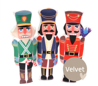 Kissenstoff - DIY - Formkissen-Set - Nutcracker - Bird and Candy Cane - Velvet - Hamburger Liebe - abby and amy