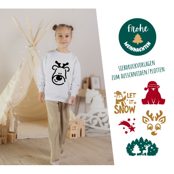 FREEBIE - Frohe Weihnachten 2023 - Siebdruck Vorlagen